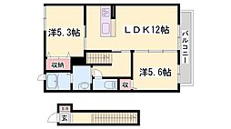 シャーメゾンYOUA 2LDKの間取図画像