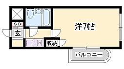 プレアール東加古川 ワンルームの間取図画像