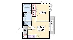 J・アメニティ北今宿 1LDKの間取図画像