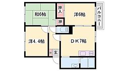ファミールハイツ 3DKの間取図画像