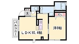 ハートランド 1LDKの間取図画像