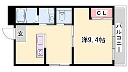 高齢者市民住宅カリヨン三蔵田 1LDKの間取図画像