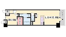 キャッスルコート岩端 1LDKの間取図画像