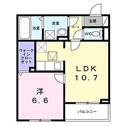 ヒカルサ明石土山 1LDKの間取図画像