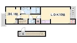 ラグランヴィーダ小野1 1LDKの間取図画像