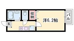 ナイスワン太子 1Kの間取図画像