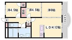メゾンドール英賀保 3LDKの間取図画像