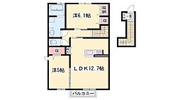 エタン・リジエールA 2LDKの間取図画像
