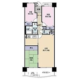 第二網干駅前マンション 3LDKの間取図画像