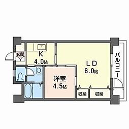 高卯マンション 1LDKの間取図画像