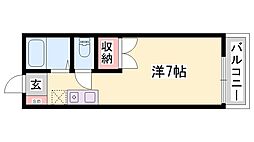 サニーハイツ新在家 ワンルームの間取図画像