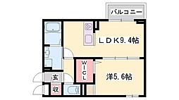 ソフイアコート加古川 1LDKの間取図画像