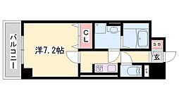 ボヌール姫路栗山町 1Kの間取図画像