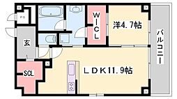 さくら三左衛門堀 1LDKの間取図画像