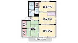 シャルム梶原A棟 3Kの間取図画像