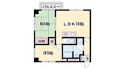 ハイツゆめさき 2LDKの間取図画像
