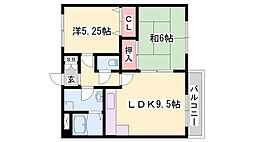 ハイツゆめさき 2LDKの間取図画像
