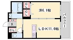 ディアスフォレスト2 1LDKの間取図画像