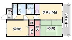 グランドコート 2DKの間取図画像