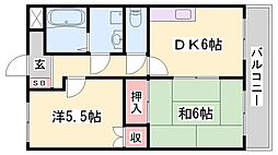 第329川辺ビル 2DKの間取図画像