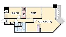 コーポ青山3 2LDKの間取図画像