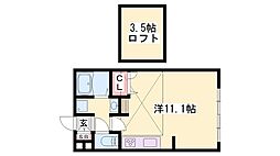 リブフラットポルトゥス ワンルームの間取図画像