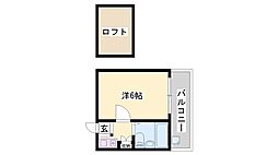 プレナードみき 1Kの間取図画像