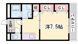 グリーンハイムD 1Kの間取図画像