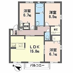 エアフォルクA棟 3LDKの間取図画像