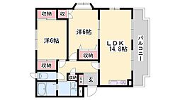 サン・セリス 2LDKの間取図画像