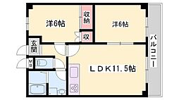 ジュネスワイ 2LDKの間取図画像