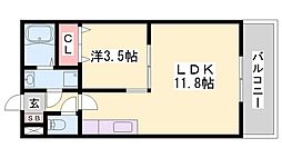 グランピア姫路 1LDKの間取図画像