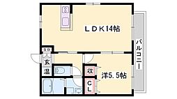 アパートメントハウス京口 1LDKの間取図画像