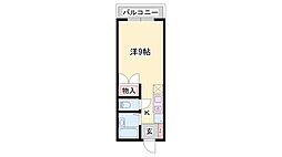 RinkyGarden ワンルームの間取図画像