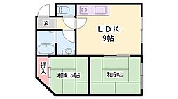 白国ハウスA 2LDKの間取図画像