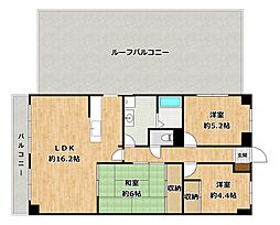 朝日プラザモンターニュ北神戸 3LDKの間取図画像