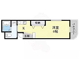MOMOHOUSE高城町 1Kの間取図画像
