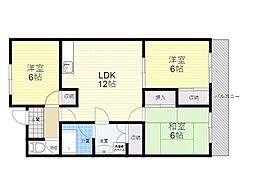 清涼ハイツ 3LDKの間取図画像