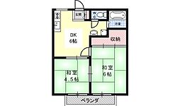 サンシティーベフ 2DKの間取図画像