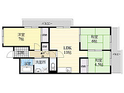 メゾン・トゥルース 3LDKの間取図画像