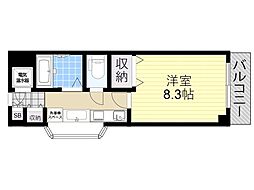 ラ・エスポワール 1Kの間取図画像