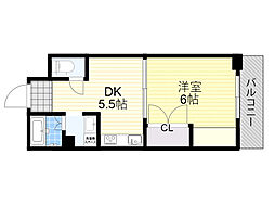 第11関根マンション 1DKの間取図画像