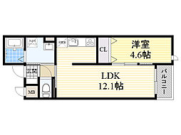 ル・ソレイユ 1LDKの間取図画像