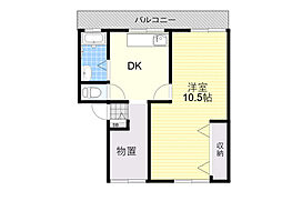 鳥飼マンション 1DKの間取図画像