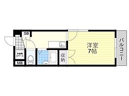 プランドール松本 1Kの間取図画像
