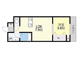 ソルヴィヴェール千里丘 1LDKの間取図画像