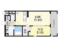 アクアプリータ 1LDKの間取図画像