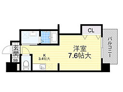サウスアルカディア ワンルームの間取図画像