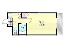 メゾン南江口 1Kの間取図画像