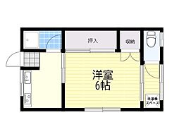岡部コーポ 1Kの間取図画像